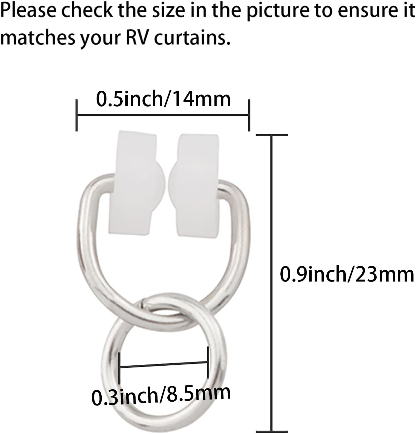 12PCS RV Curtain Carrier Round Ring Frame Plastic Nylon Wheel Metal Hook Smooth