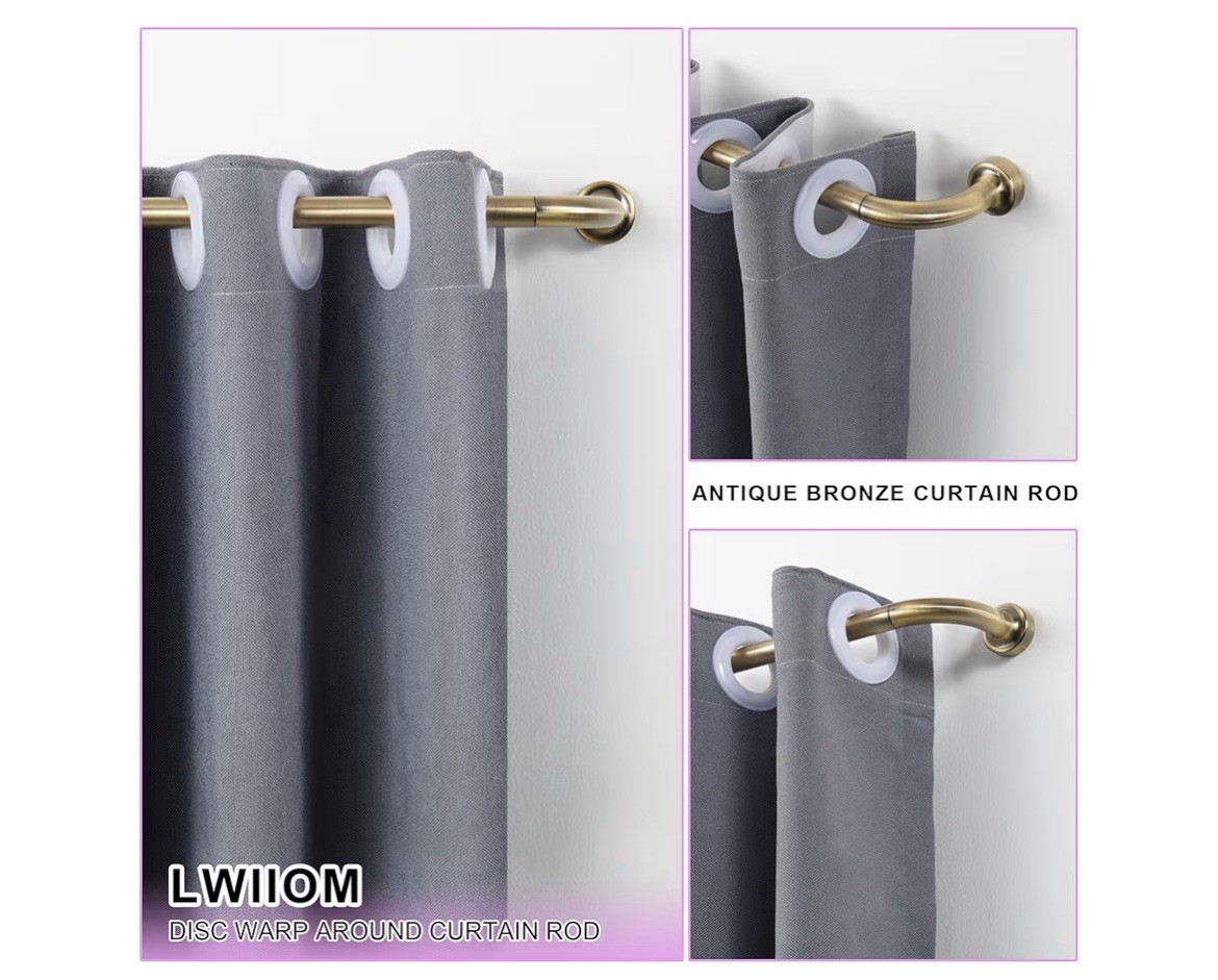 2 Pack Antique Bronze Disc Curtain Rods, 28-48 Inches Window Curtain Rod,Adj…