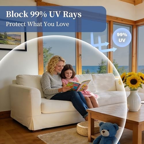 One Way Privacy Window Film, Static Cling Daytime Mirror Tint for Home &