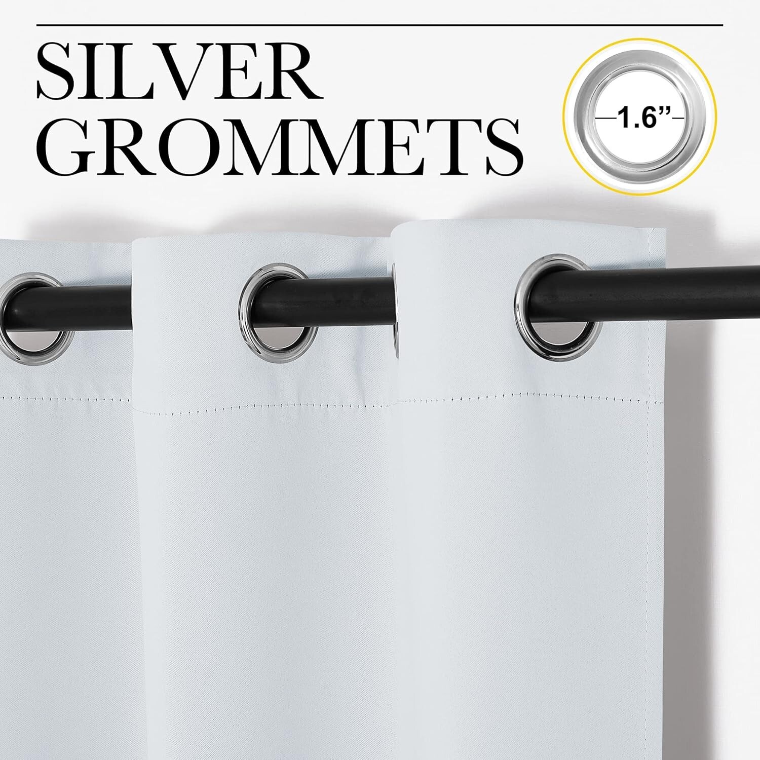 Window Treatment Thermal Insulated 42″W x 63″L (Pack of 2) Greyish White