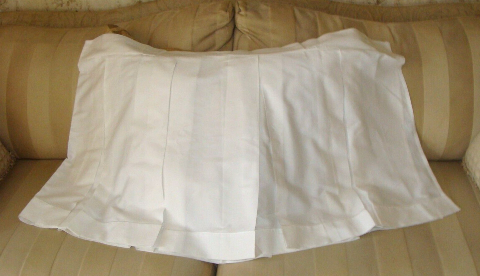 (2) Yves Delorme Paris Rare Pleated White Cotton Altar Cloths Or Cornice Valance