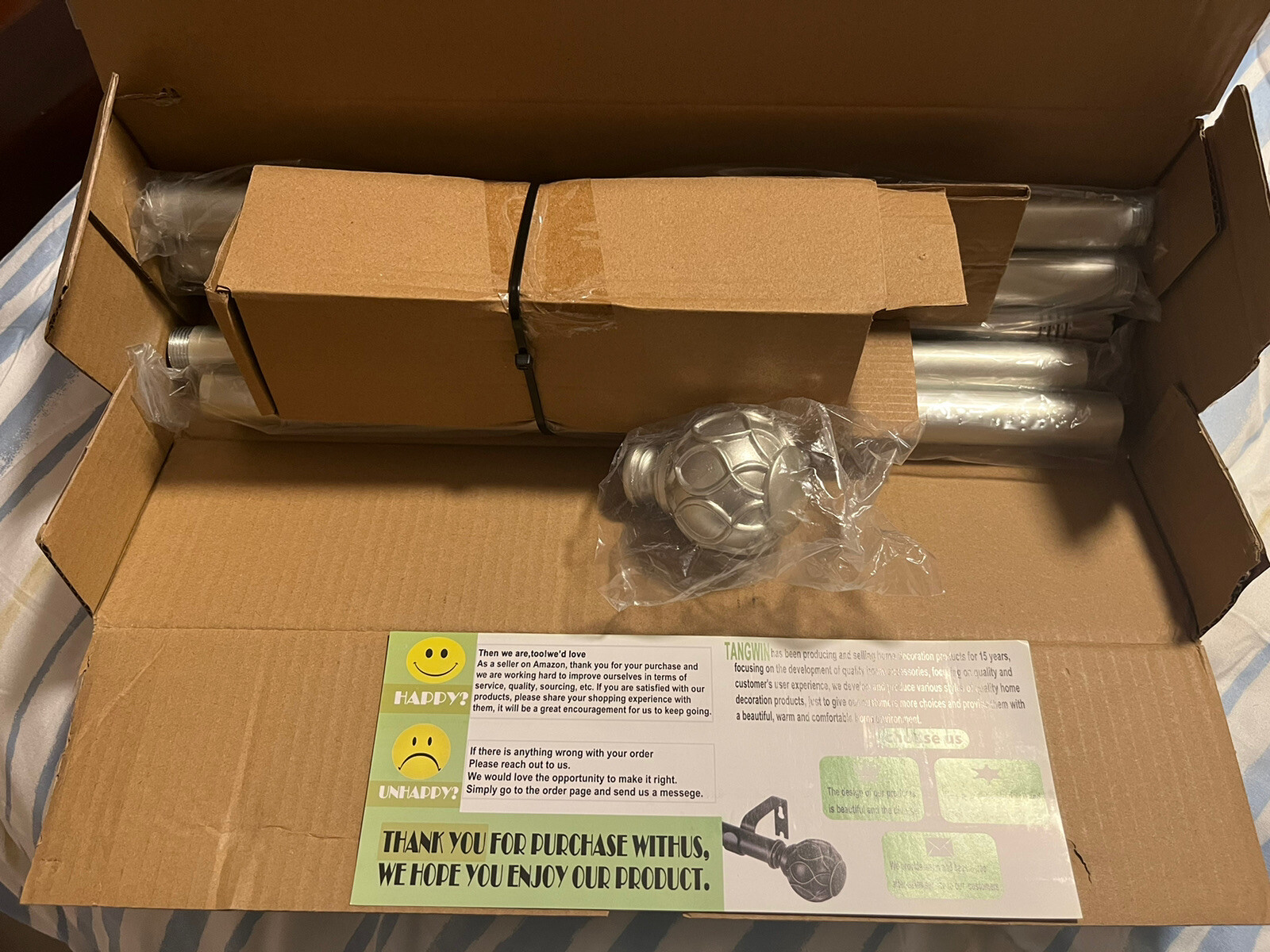 Tangwin Curtain Rod 36”-88” Antique Silver