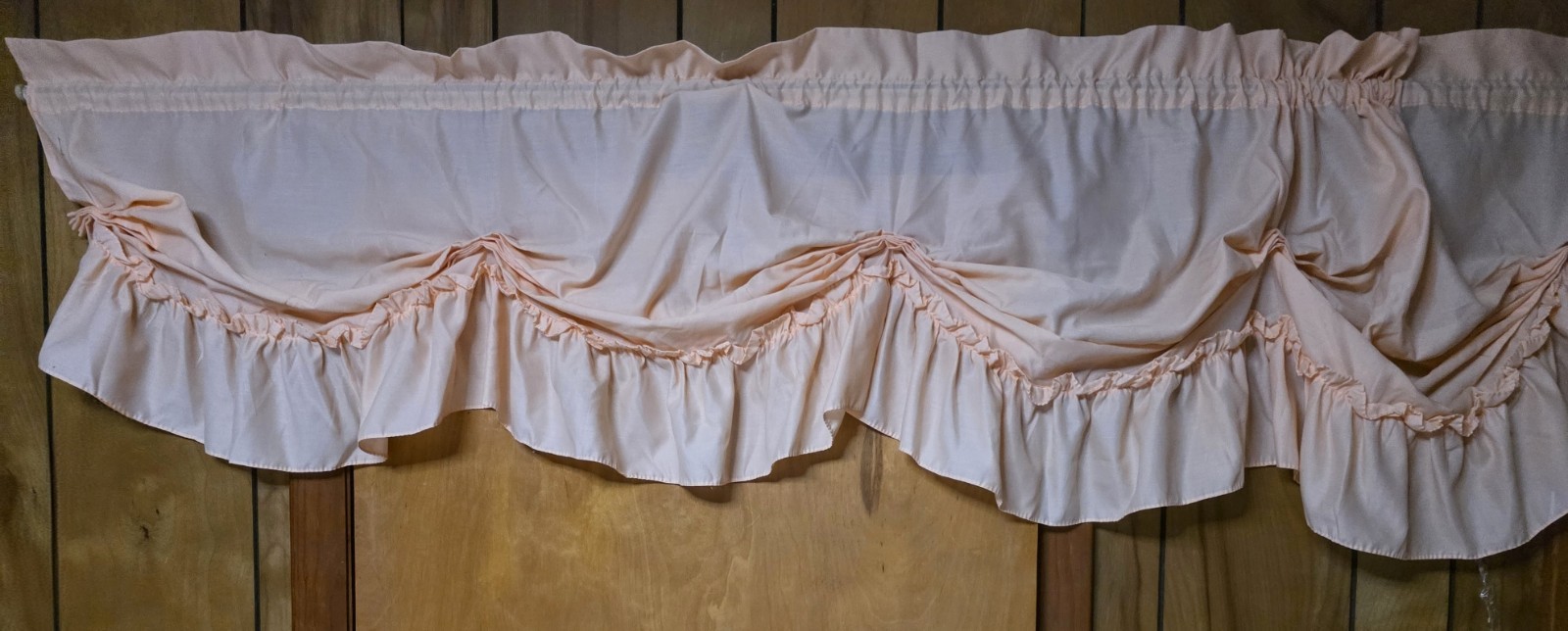 Vintage Kellwood Home Fashions Peach Blush Cottage Curtain Set – Made in USA