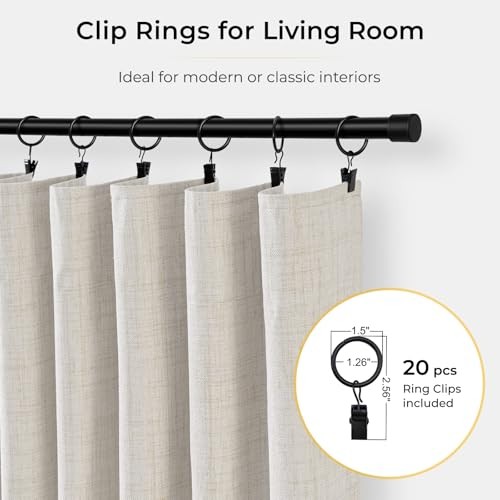 100% Blackout Curtains for Sliding Glass Doors, 102″W x 84″L (Pack of 1) Beige