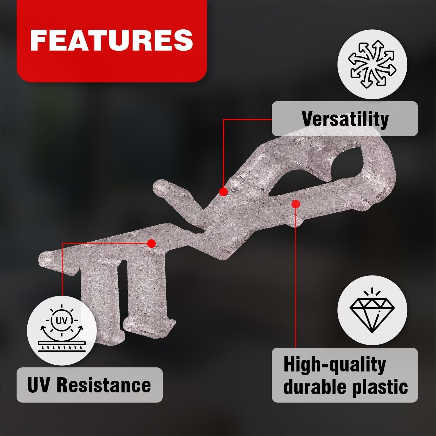 Versatile 10-Pack Clear Valance Clips – 2-Inch Plastic Brackets for Every Home