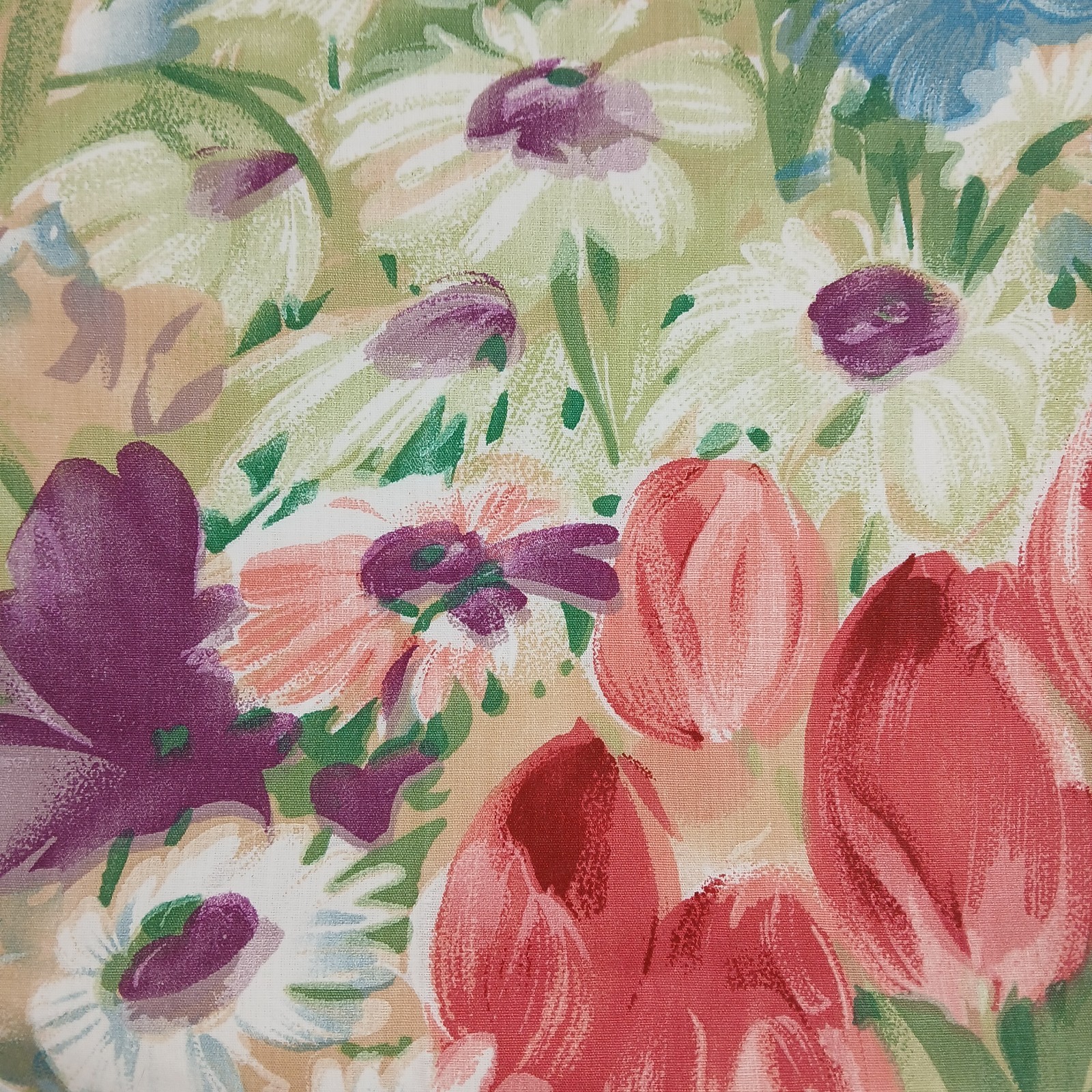 Croscill Window Scarf Valance Cottage Fabric Floral Blue Purple Pink Pair 142×42