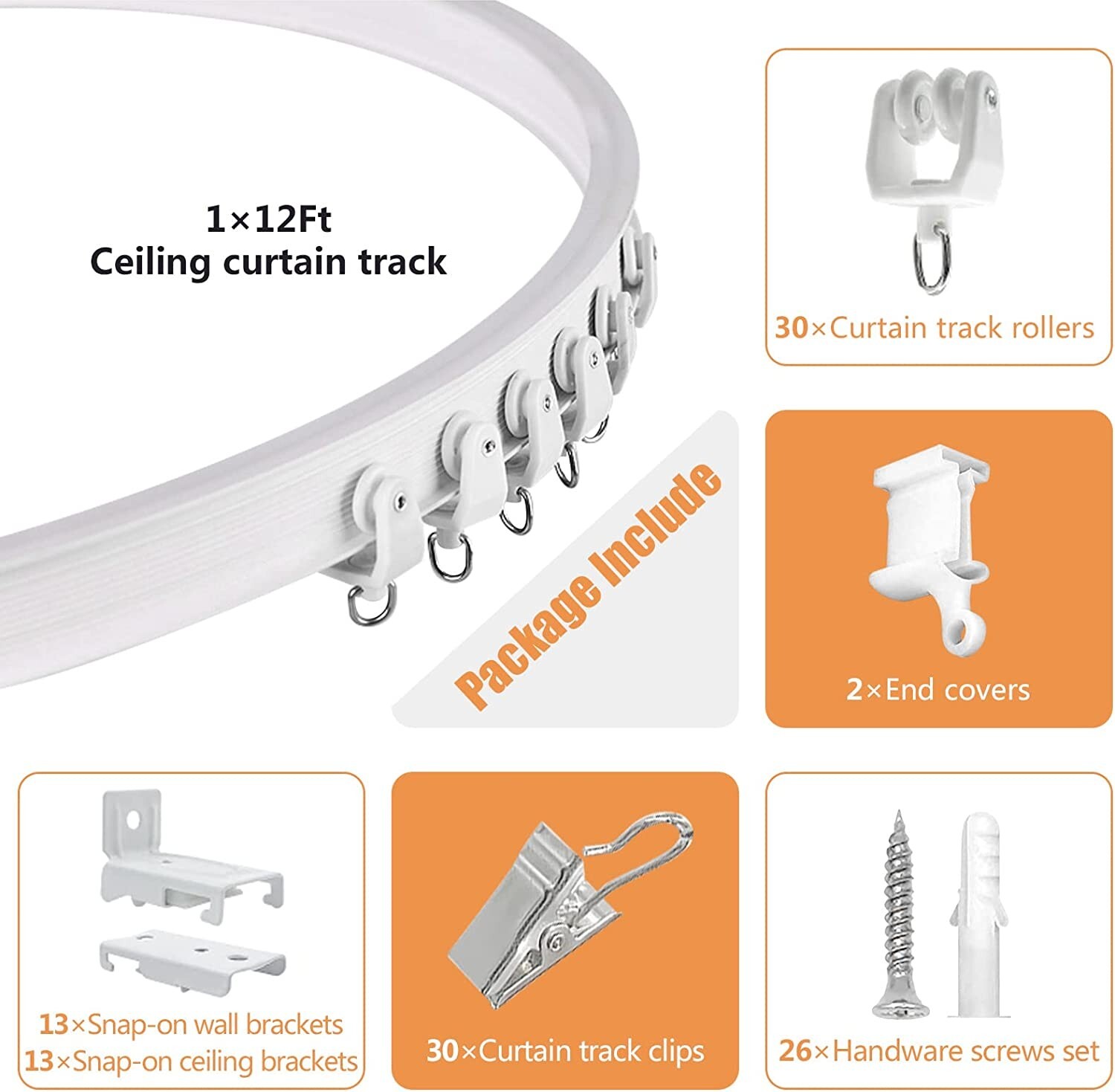 Ceiling Curtain Track Window Rod Rail System Flexible Curve Divider Rv Privacy
