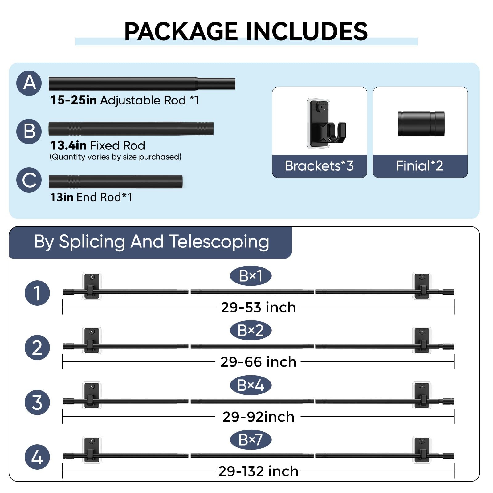 2.0 Upgraded No-Drill Curtain Rod for Windows 48 to 84 inches – Renter-Friend…