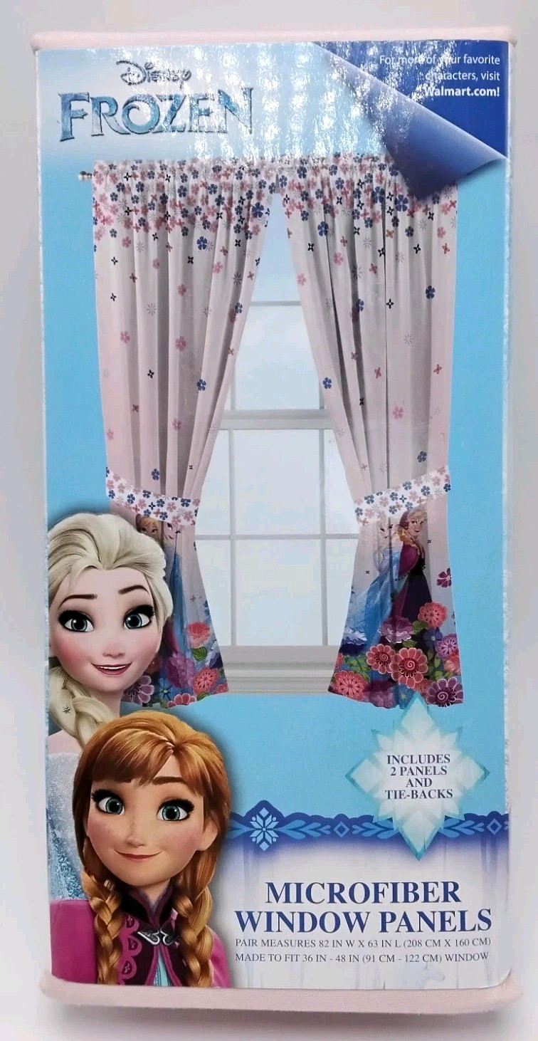 Disney Frozen Microfiber Window Panels Kids Curtains Pink 82″x63″