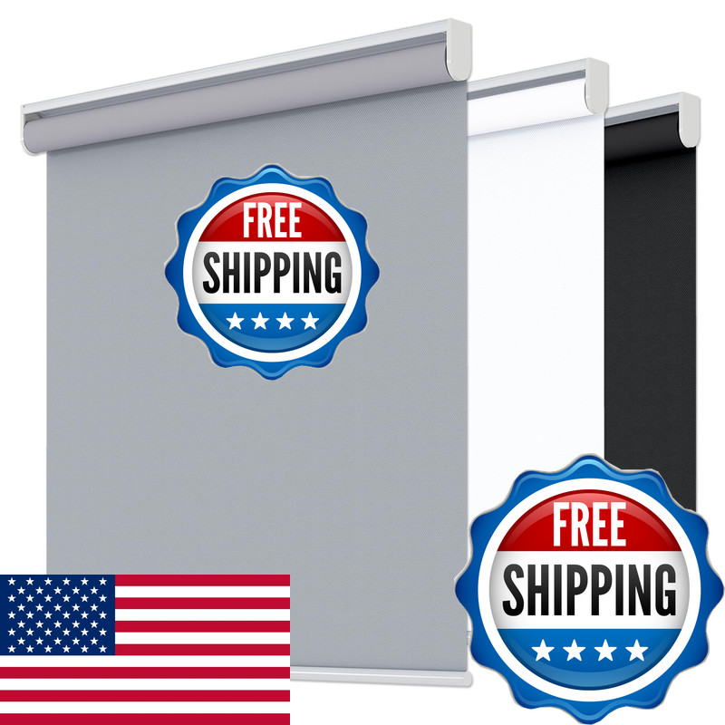 Velaform Cordless Blackout Roller Shades For Home Office Room Darkening Uv