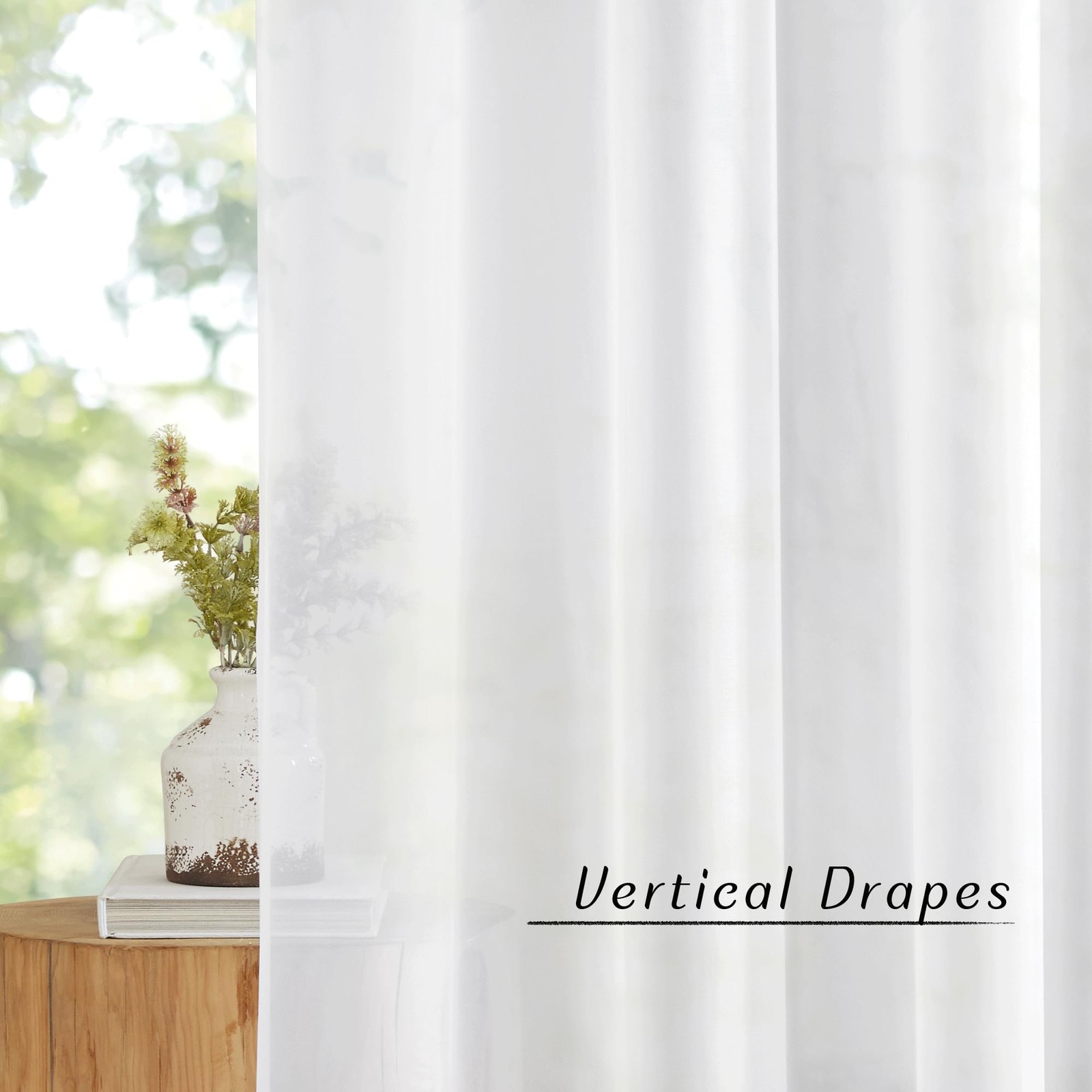 NICETOWN White Sheer Curtains 84 inches Long – 54″W x 84″L (Pack of 2),