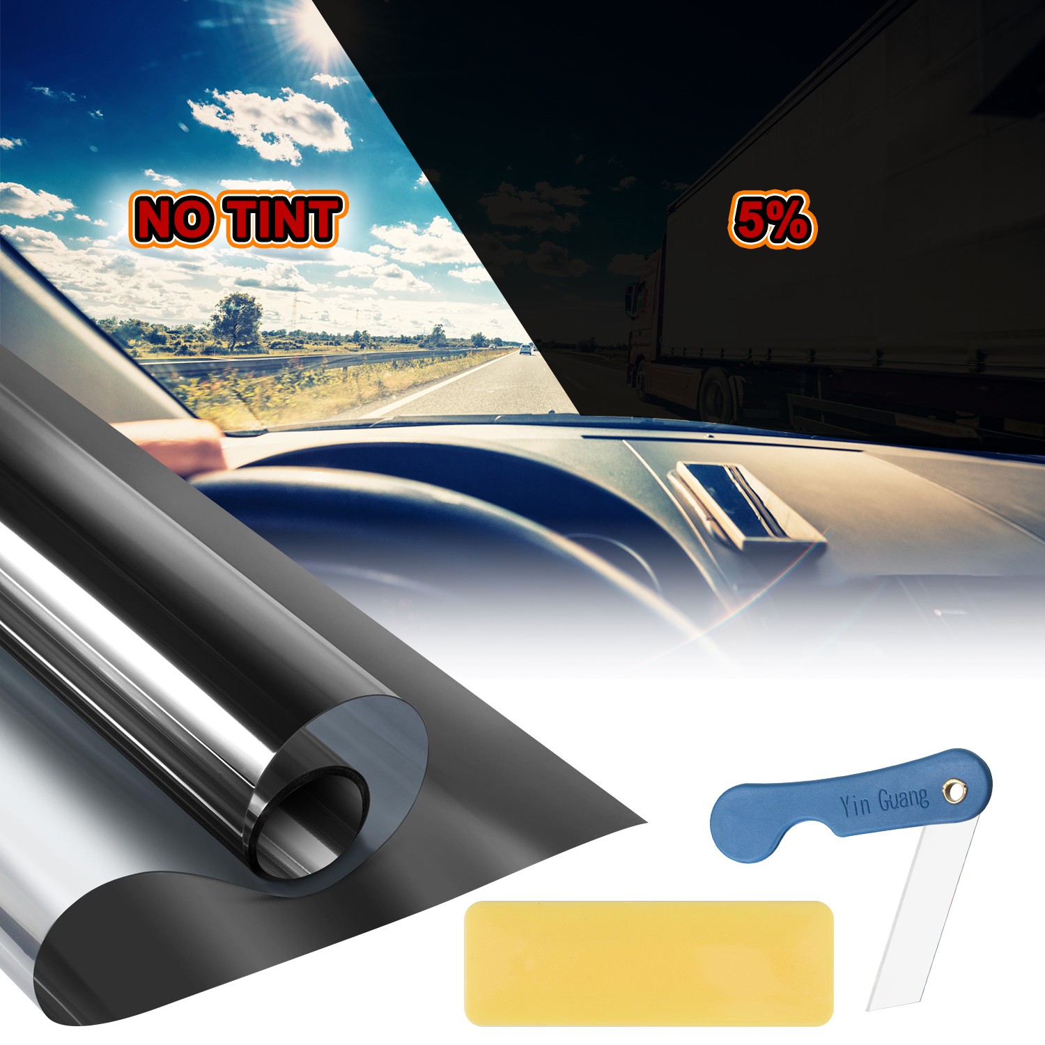 20″ x 10FT/20FT Car Window Tint Film Roll – 5-50% VLT for Car, Home & Office USA