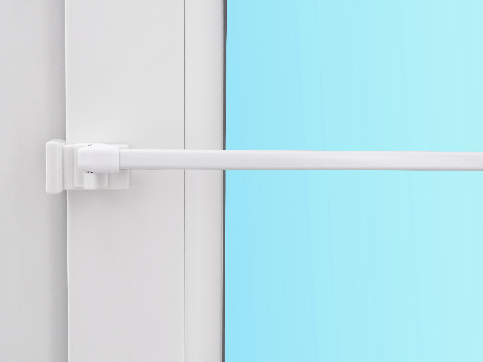 2 x curtain/vitrage pole “Bali”, extendable, white or black, incl. 4 x hooks