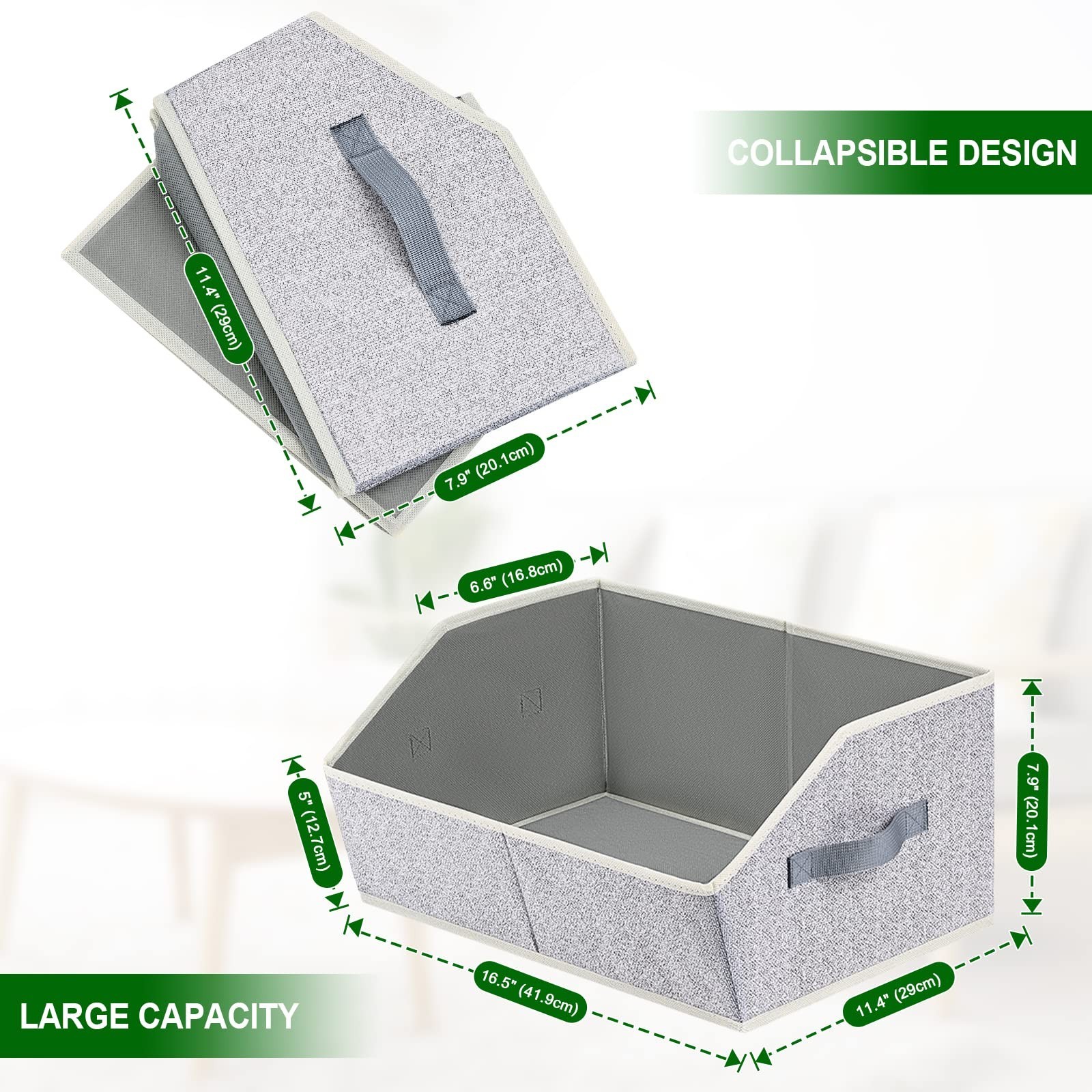 Closet Organizers Bins 6 Packs – Large Closet Shelf Organizer with Handles, F…