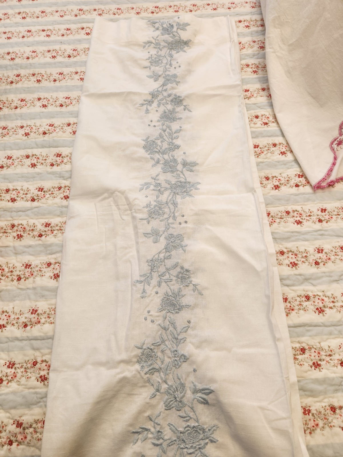 NEW SIMPLY SHABBY CHIC EMBROIDERED FLORAL 100% COTTON CURTAIN PANELS