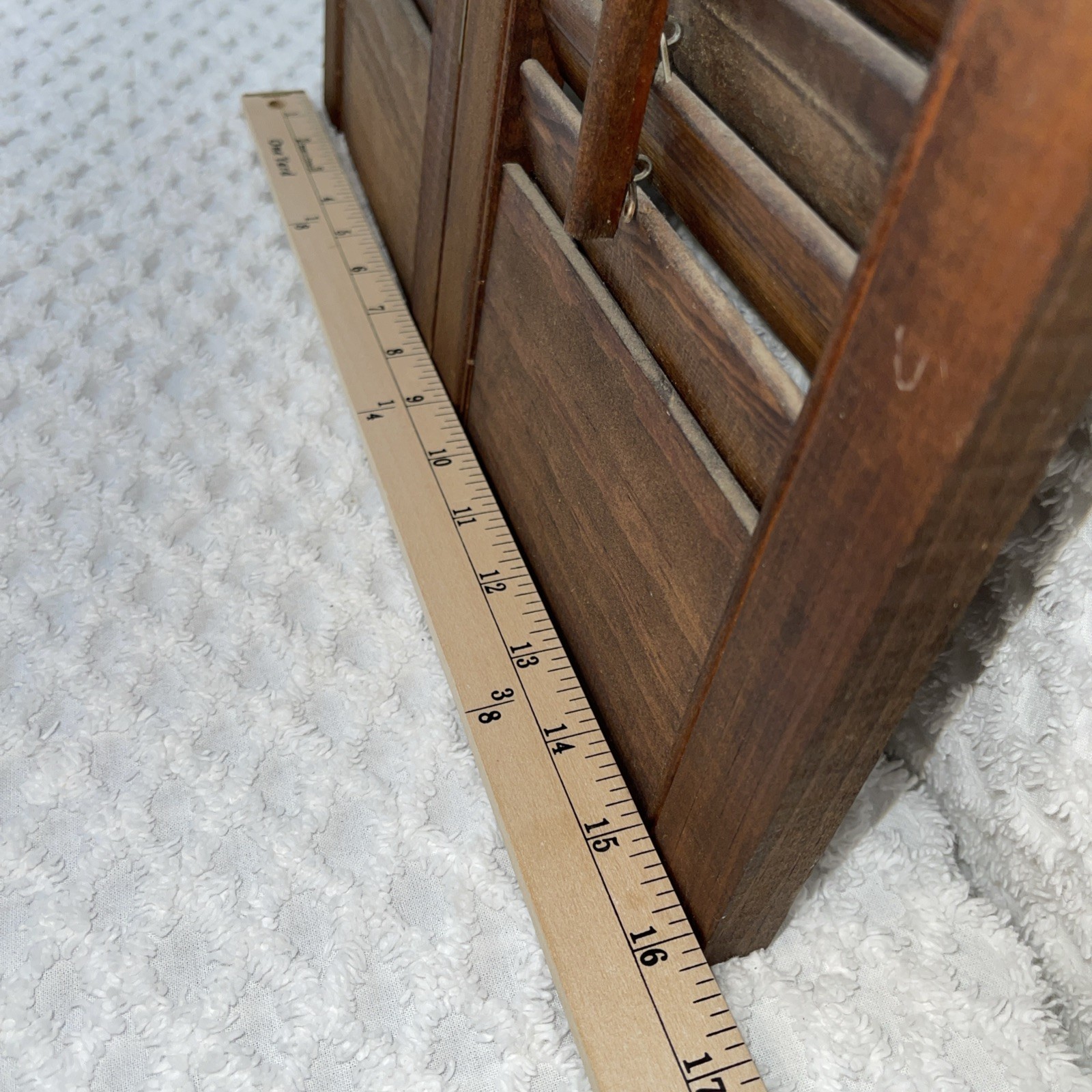 VTG! Plantation Window Shutters ~Wood~Louver~Brown~24” X 16 1/8” Set of 2!