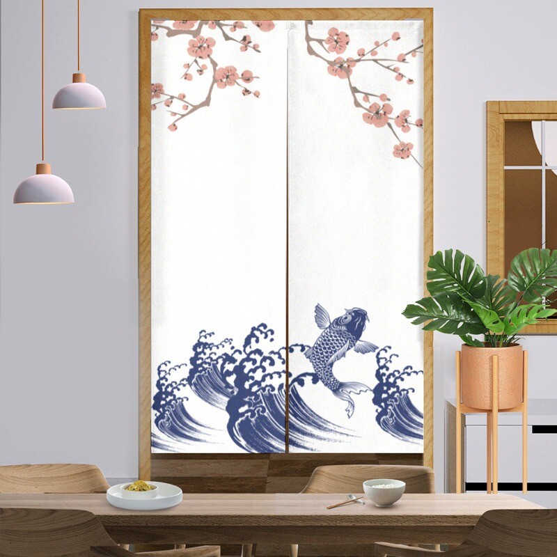 Japanese Noren Door Curtain Tapestry Room Divider Doorway Banner Hanging Drape