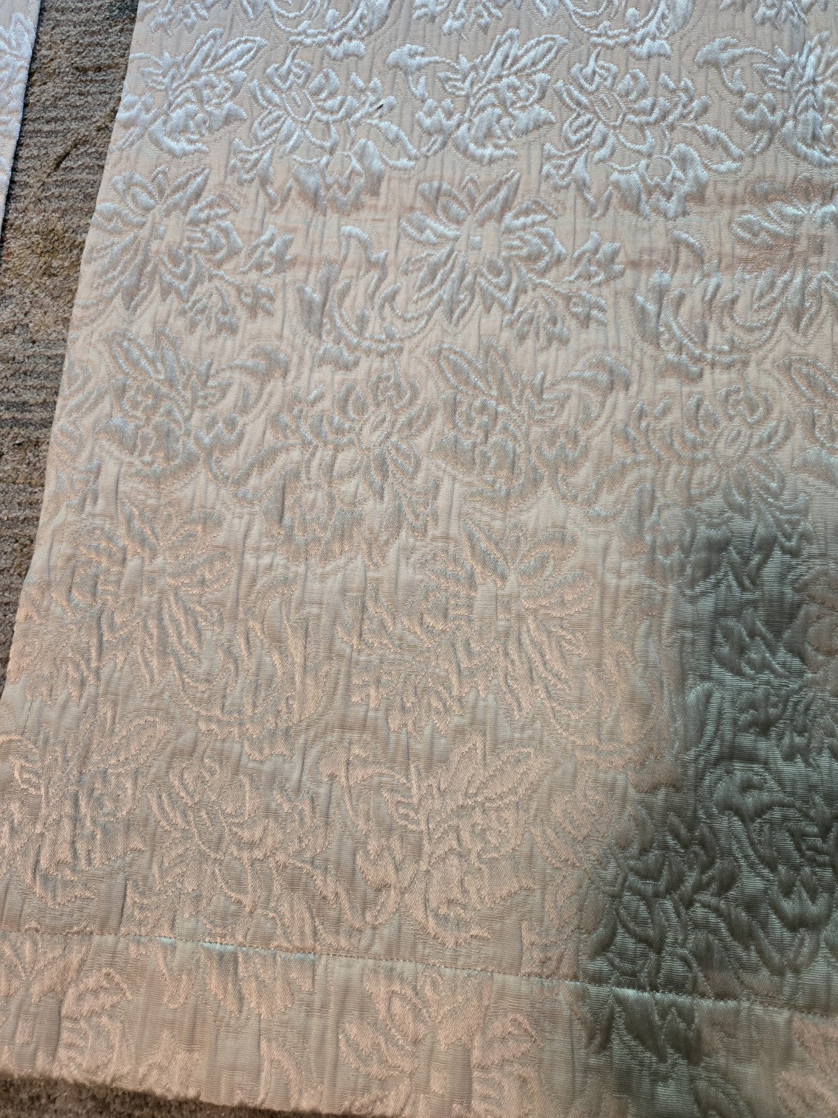 Gorgeous Handmade Ivory Brocade Draperies 4 pcs 87 x 28 each