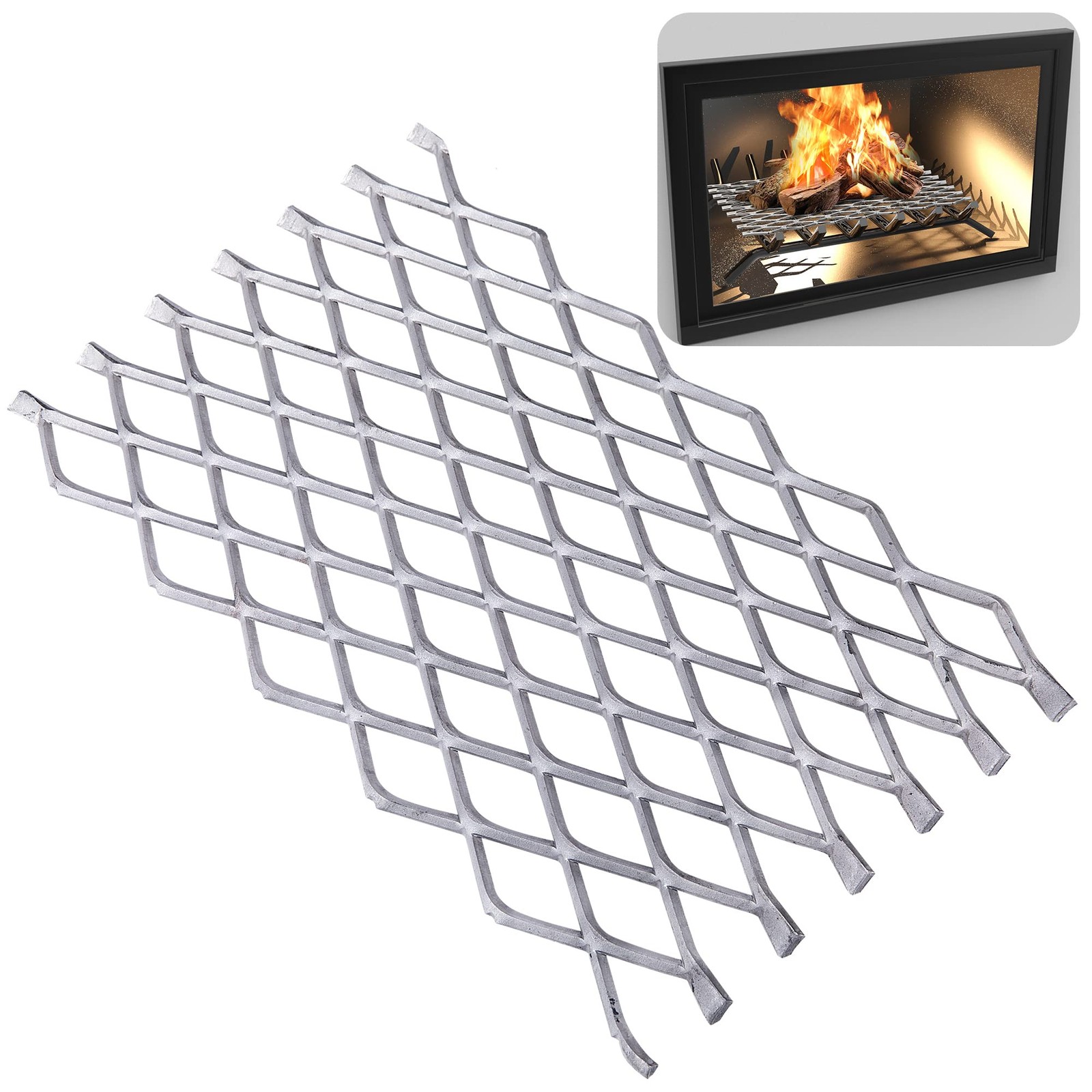 Fireplace Grate Ember Retainer,12x7inches Steel Fireplace Ember Retainer Mesh…