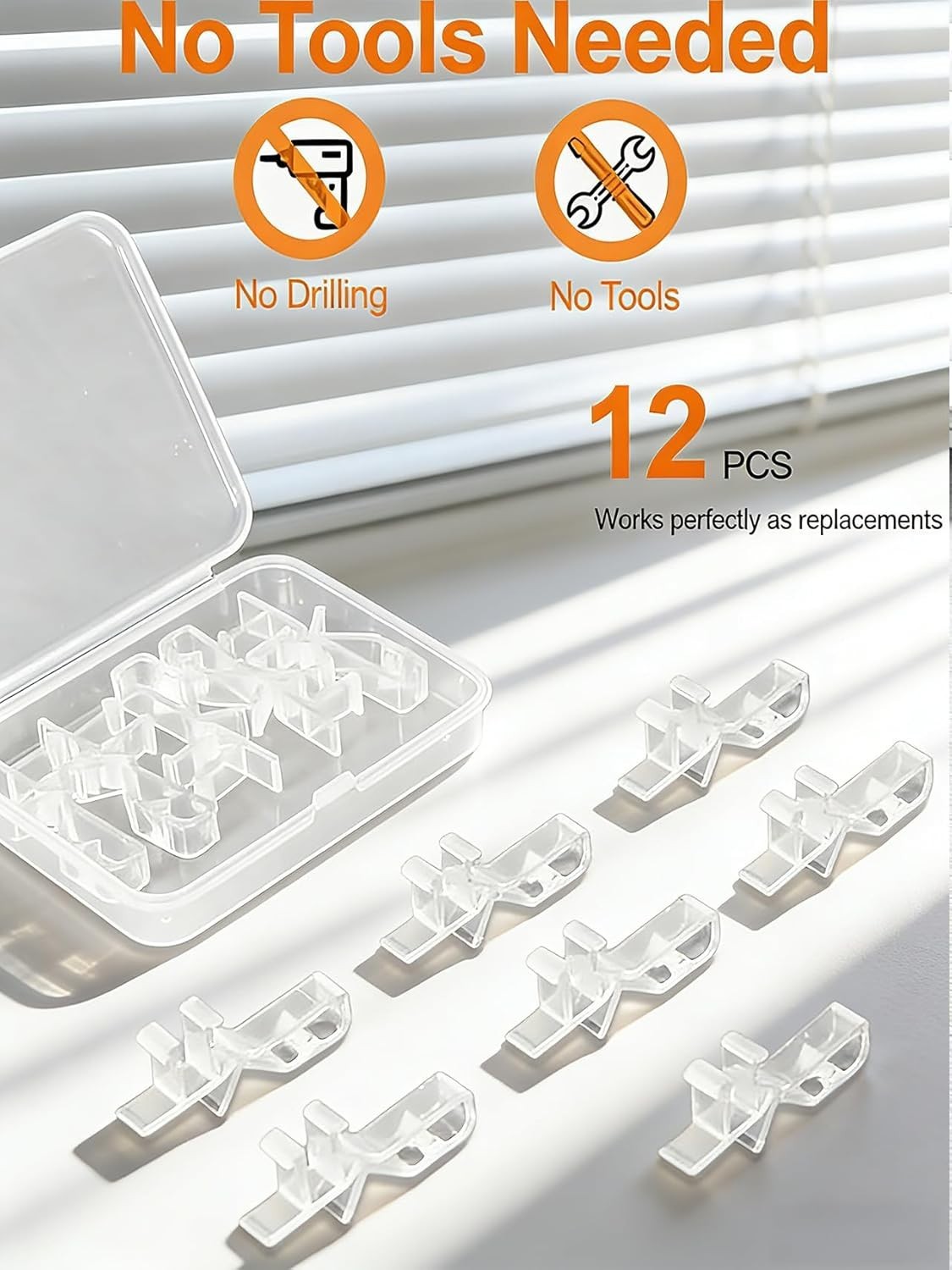Invisible 12 Pcs Blind Valance Replacement Clips – 1-7/8 Inch Ease Installation
