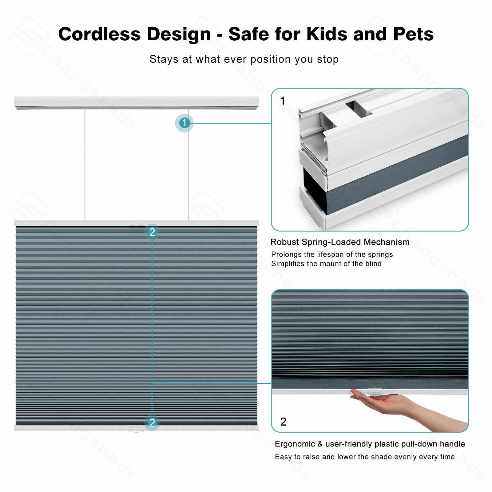 Light Filtering Custom Size Honeycomb ShadesTop Down Bottom Up Cellular Blinds