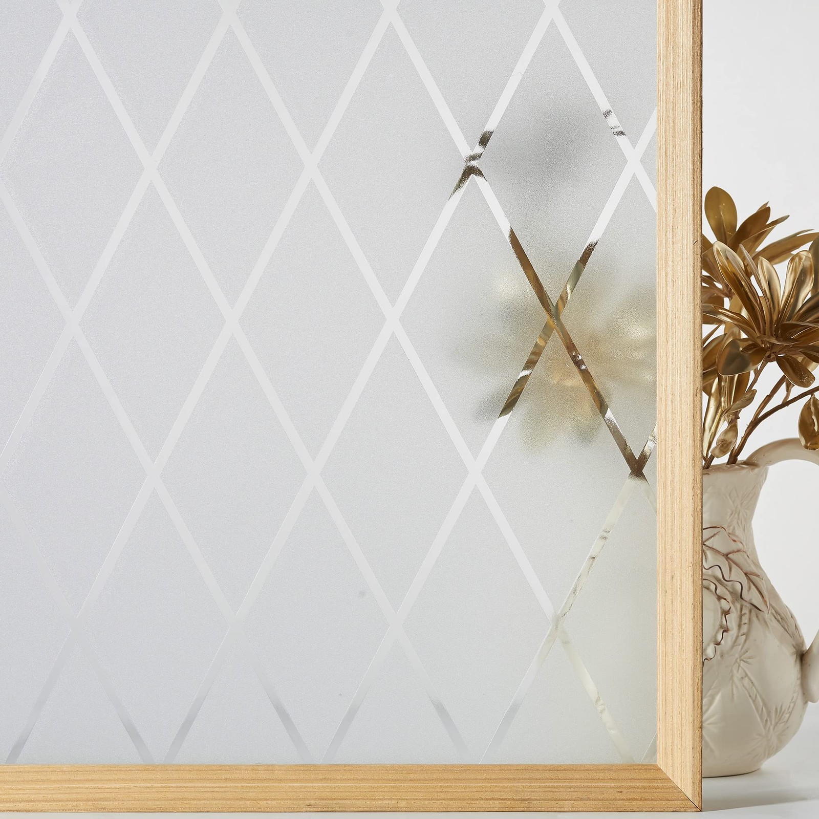 Lattice Frosted Window Film Window Privacy Film Static Cling Window Vinyl Opa…