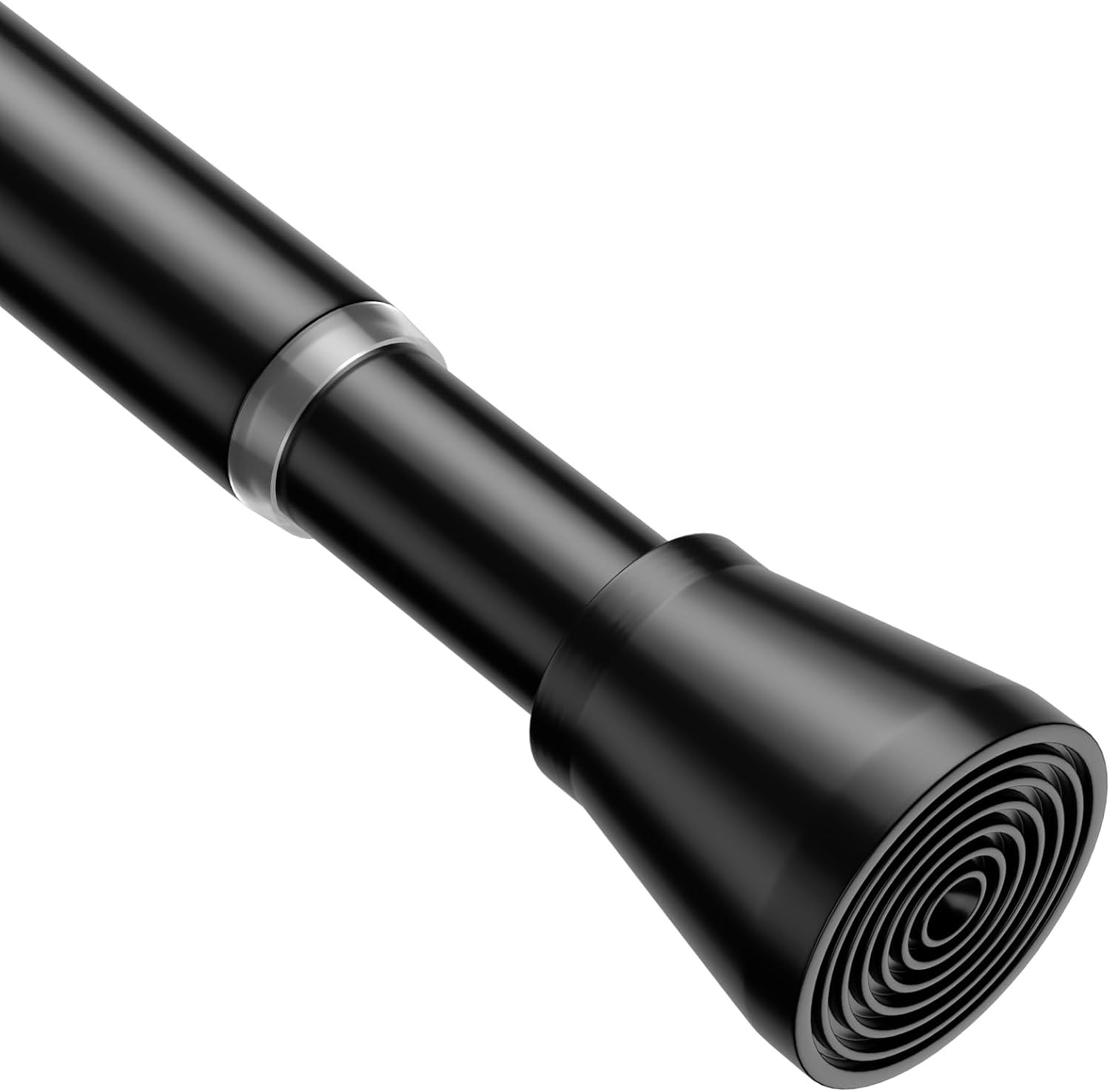 Spring Tension Curtain Rods 28-48 Inch Black 1 Pack | No-drill & tool-setup.