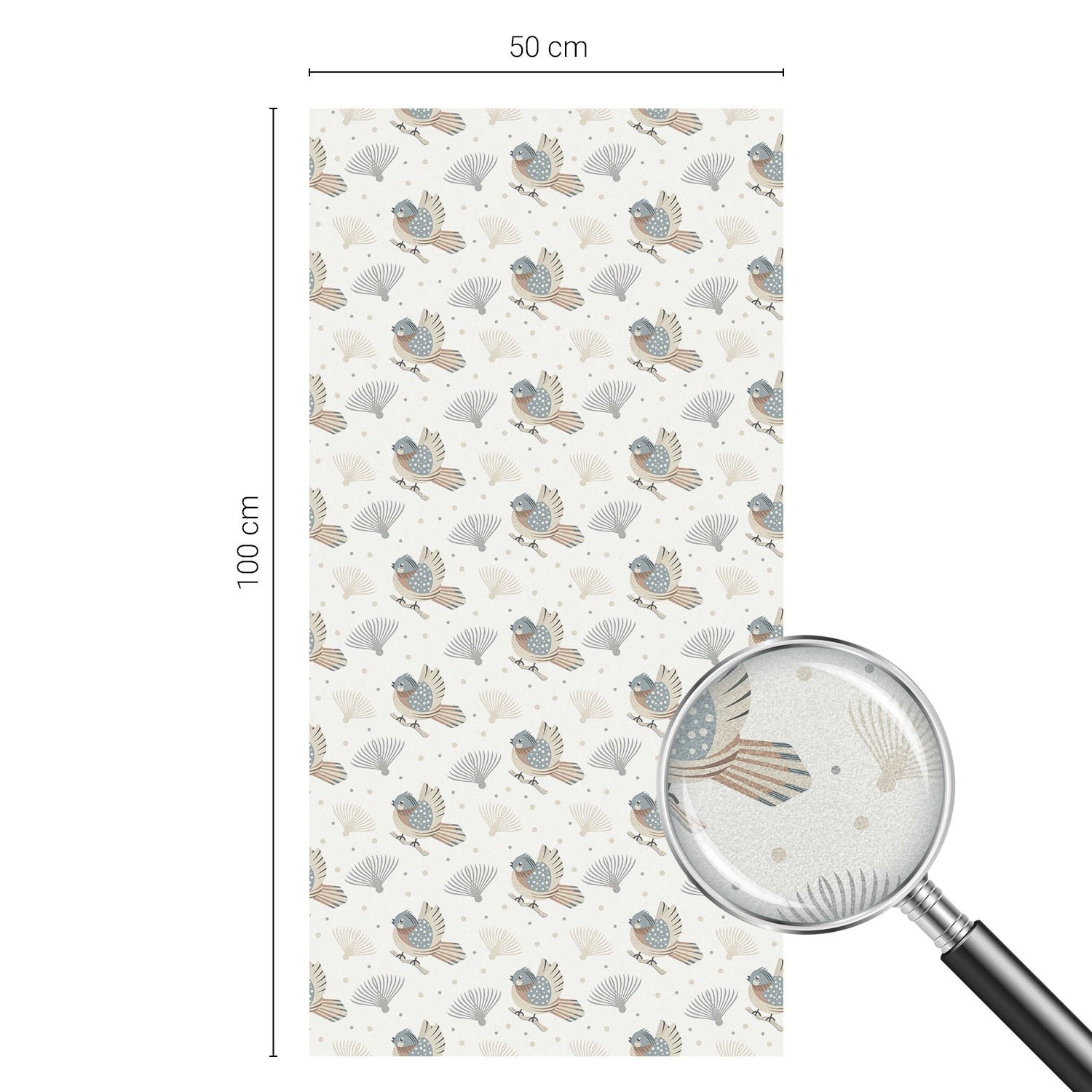 Frosted Glass Sticker Self Adhesive Birds Pattern Flowers And Plants