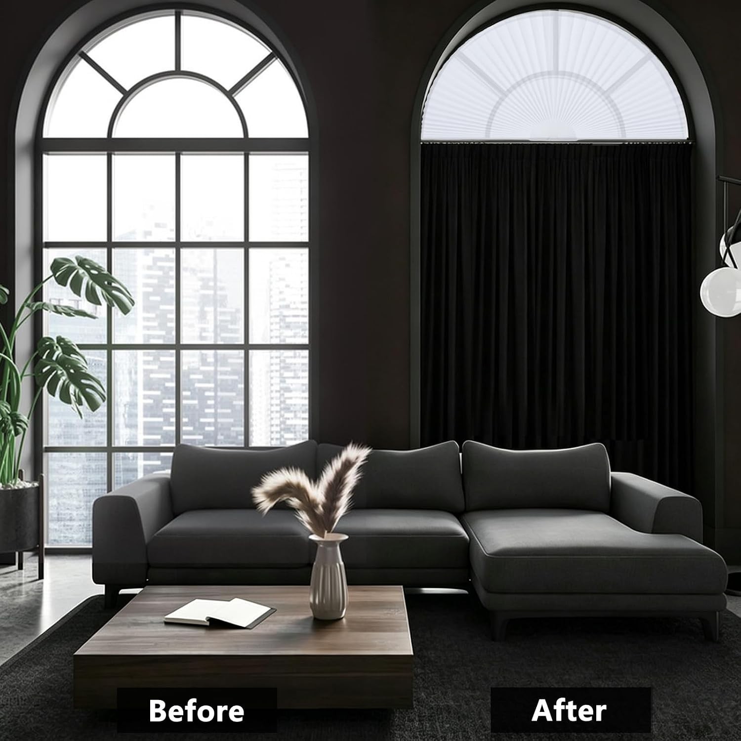 Arch Small Window Shade Curtains Half Circle Moon Pleated Blinds Semi Circle …