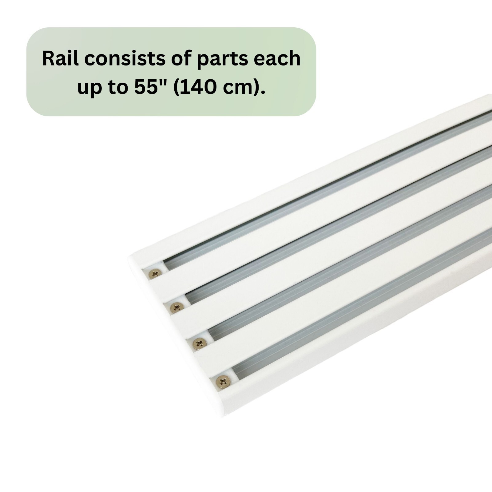 4-track Rail for Vertical Blinds or Curtains, inside, outside mount, Custom Size