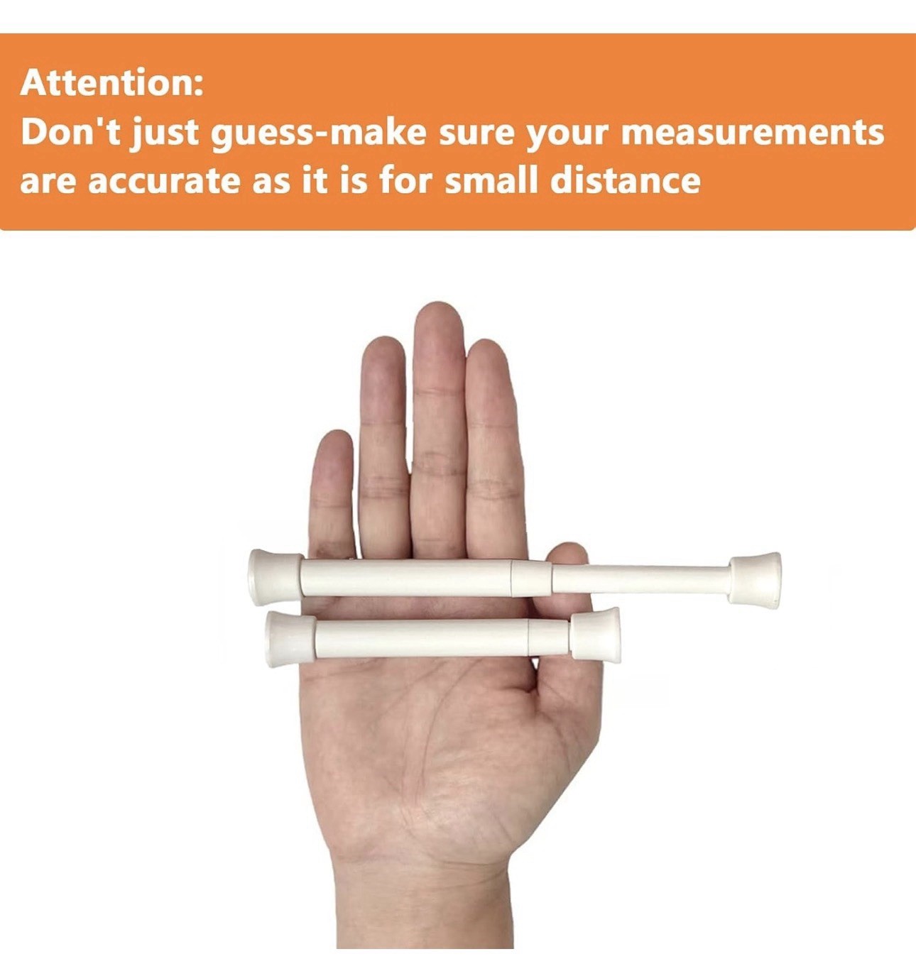 2-Pack White Clampable Plastic Tension Rods 1/2 in, Adjustable 5 1/4-7 1/2
