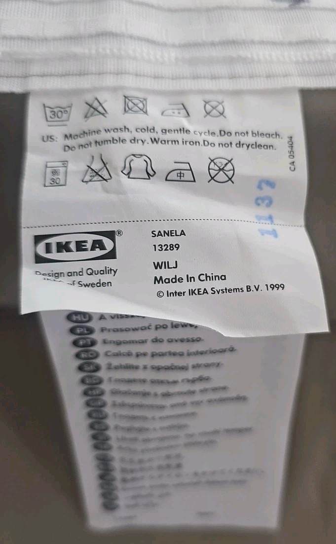 IKEA SANELA Beige 1 Curtain Panel: 55″ X 98″ Velvet 100% Cotton New