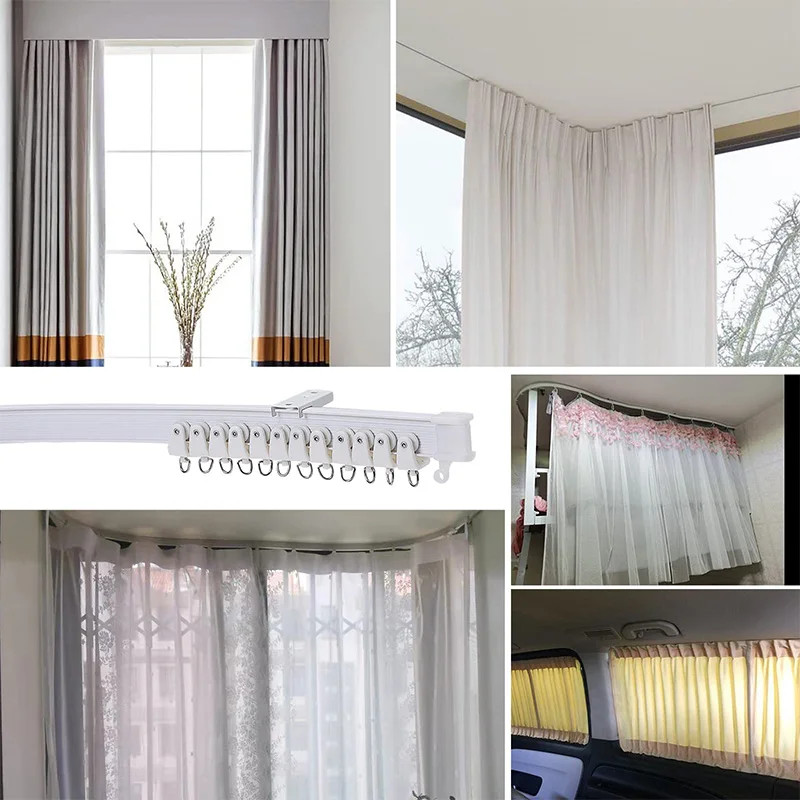 Flexible Bendable Curtain Track Ceiling Wall Mounted Silent Room Divider Rail