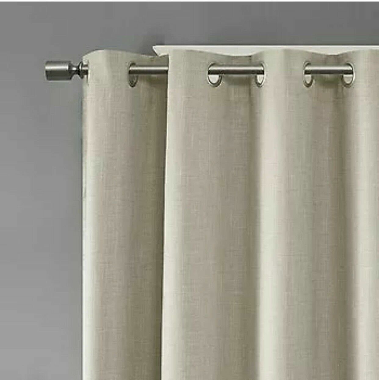 Sunsmart Printed Heathered Blackout Patio Curtains Panel With Taupe Finish New