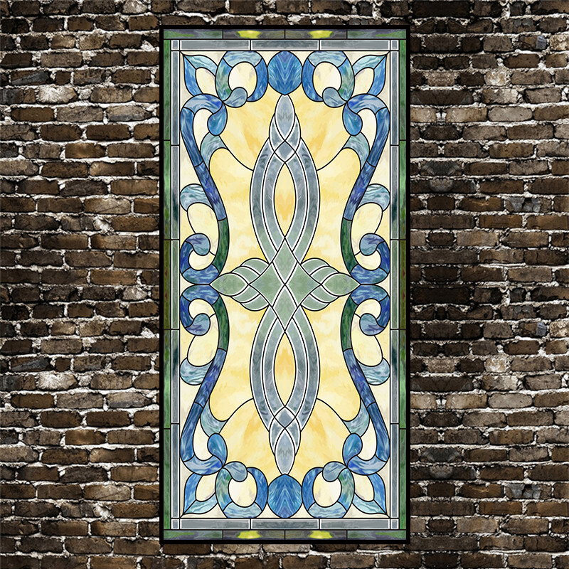 Self Adhesive Frosted Stained Glass Window Door 3D Sticker Film Decor