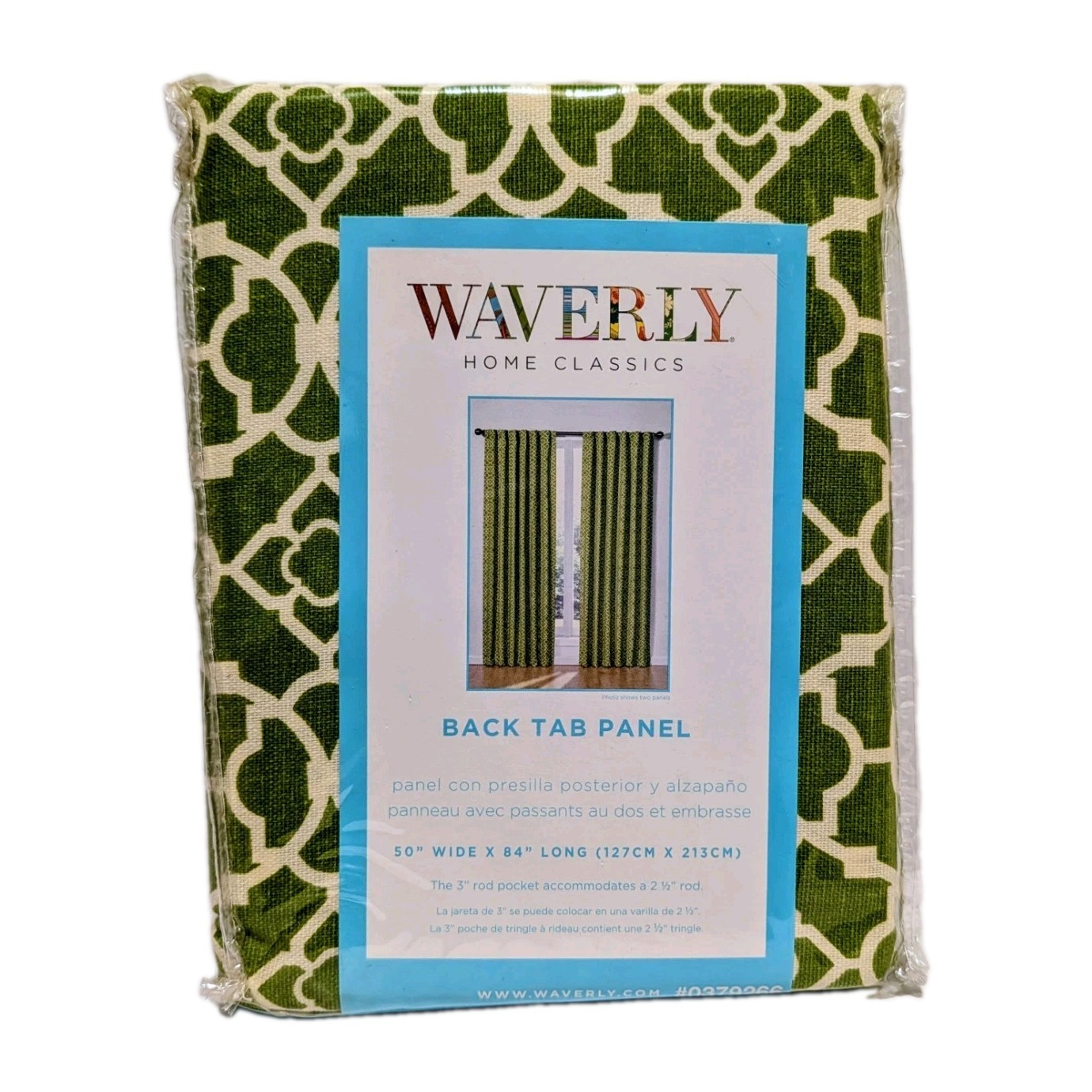 Waverly Home Classics Lovely Lattice Citron Back Tab Panel 50 x 84 Inches