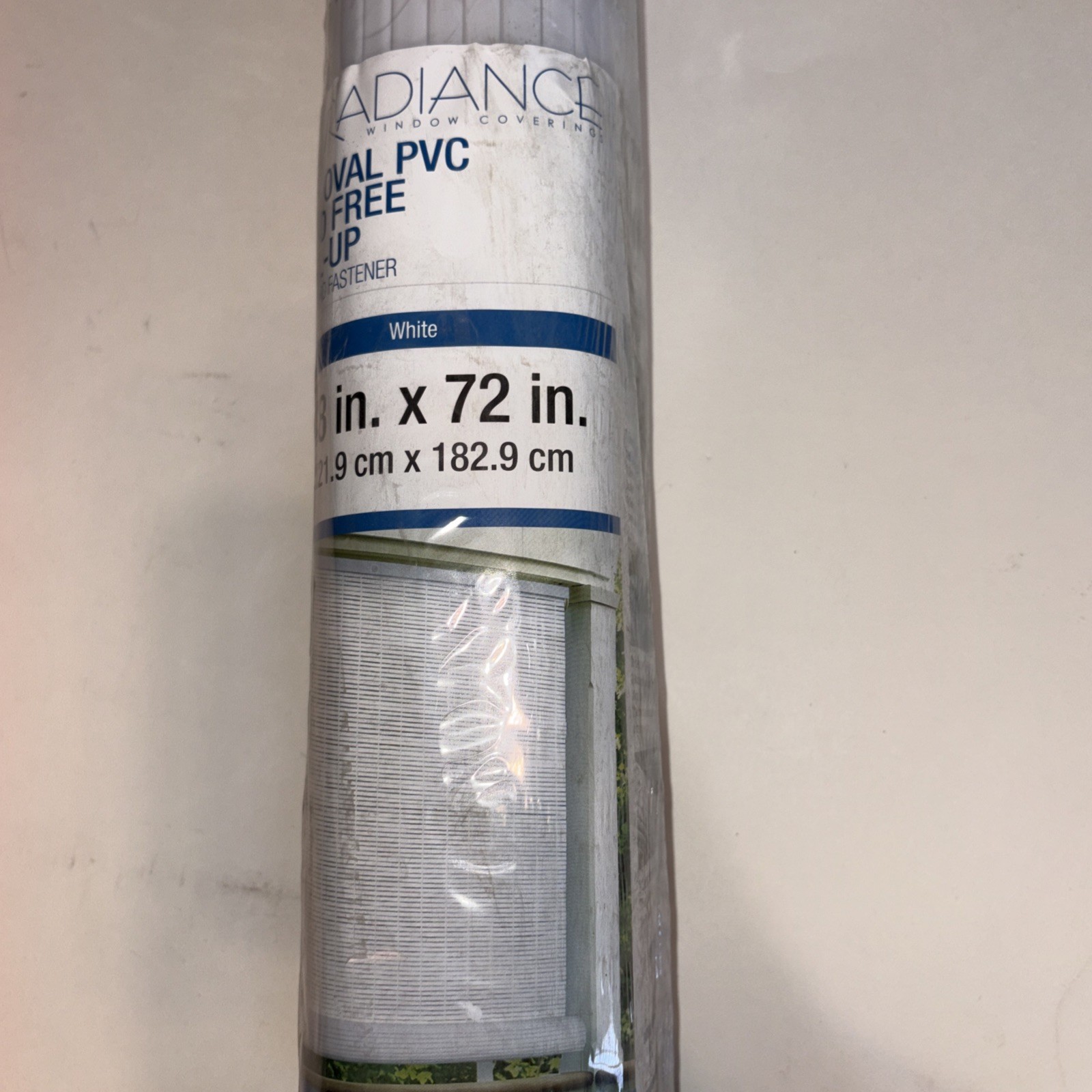 Radiance Cordless Rollup Shade 48″ W x 72″ H Vinyl White W/Cord Fastener NIP