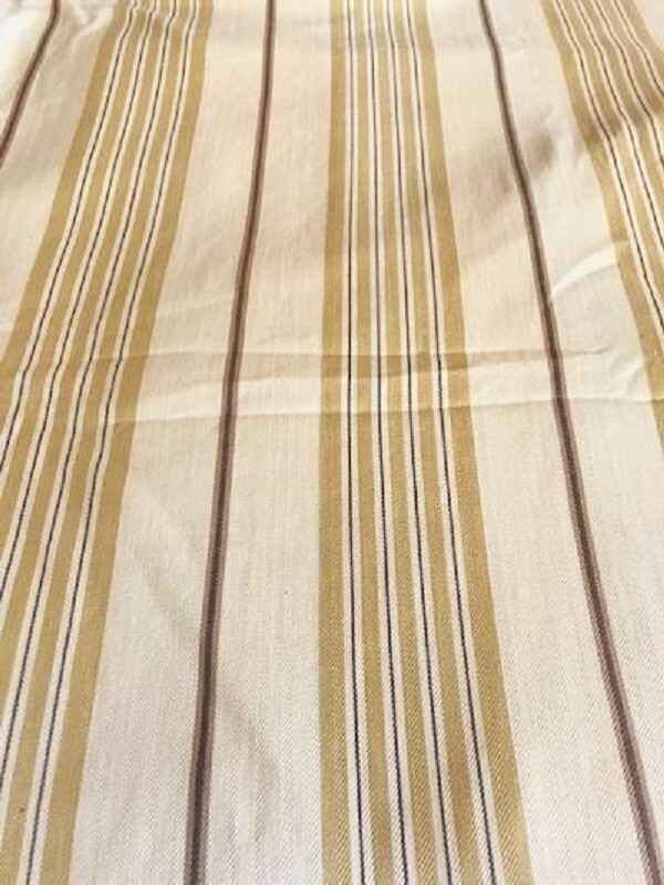 Pottery Barn French Stripe Drapes Set 2 Neutral Gold 50x 84 Curtains Rare More+