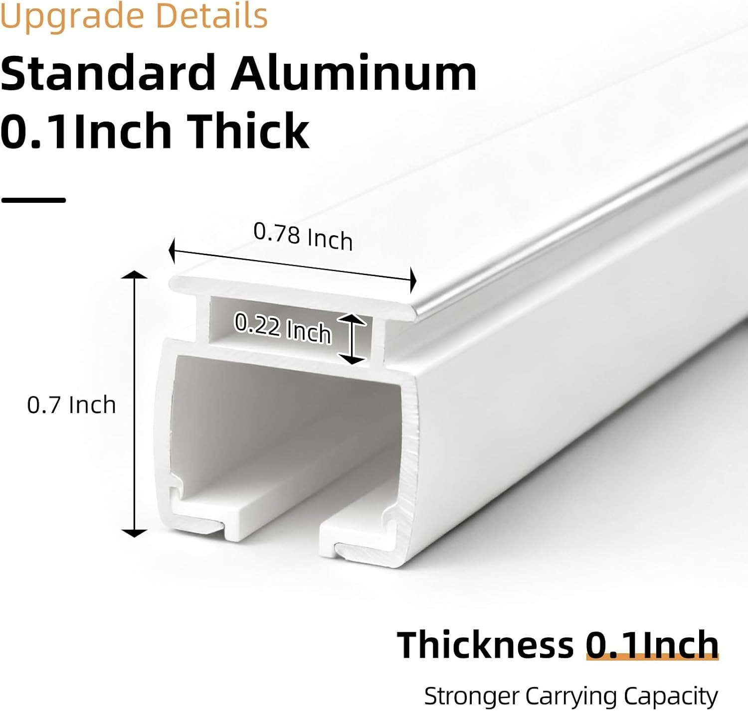 Curtain Tracks Ceiling Wall Mounted White 6.89FT Thickened Style Curtain Trac…