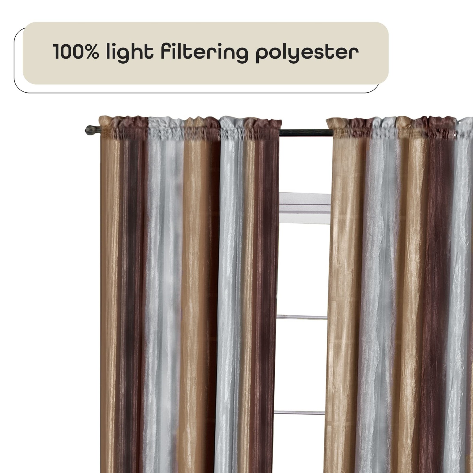 Ombre Panel Light Filtering Semi-Sheer Window Curtain – 84 Inch Length, 50 In…