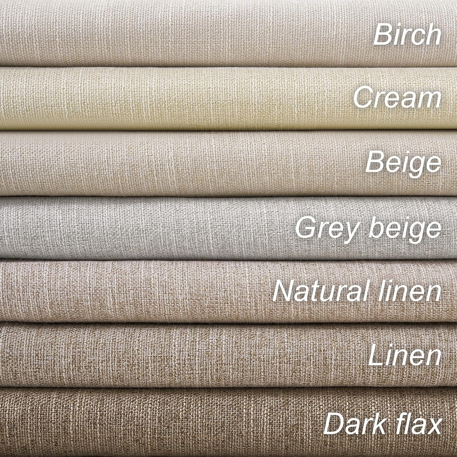 Cream-colored linen blackout curtains, dimensions:52 inches × 84 inches,7 feet.