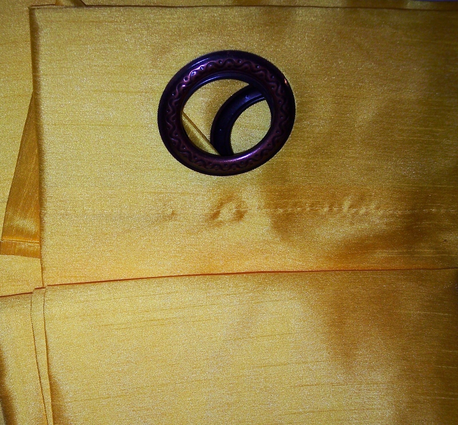 American Linen Maria Faux Silk Grommet Curtains Yellow-Gold 54”W x 84”L