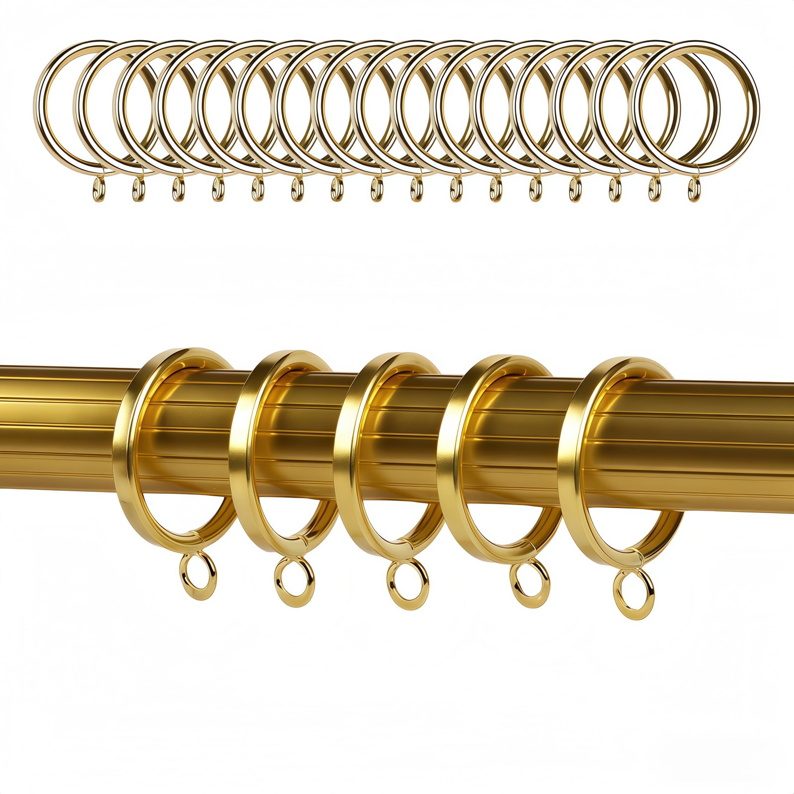 40 Pack 1.5 Inch Half-Round Gold Curtain Eyelets – Heavy Duty Iron, Rustproof…