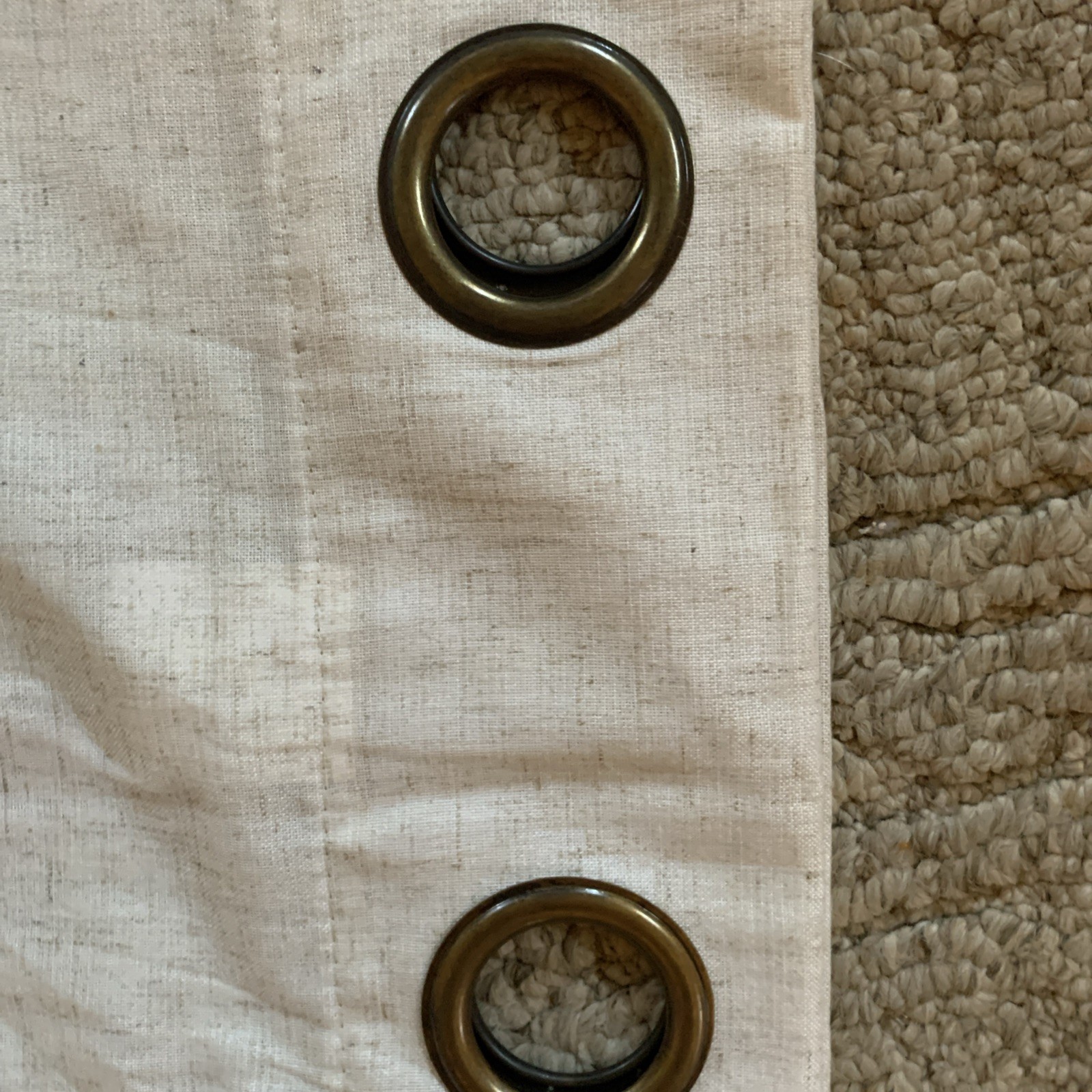 Grommet Curtain Panel Pair Off White Blackout Cream 50×64 Light Weight
