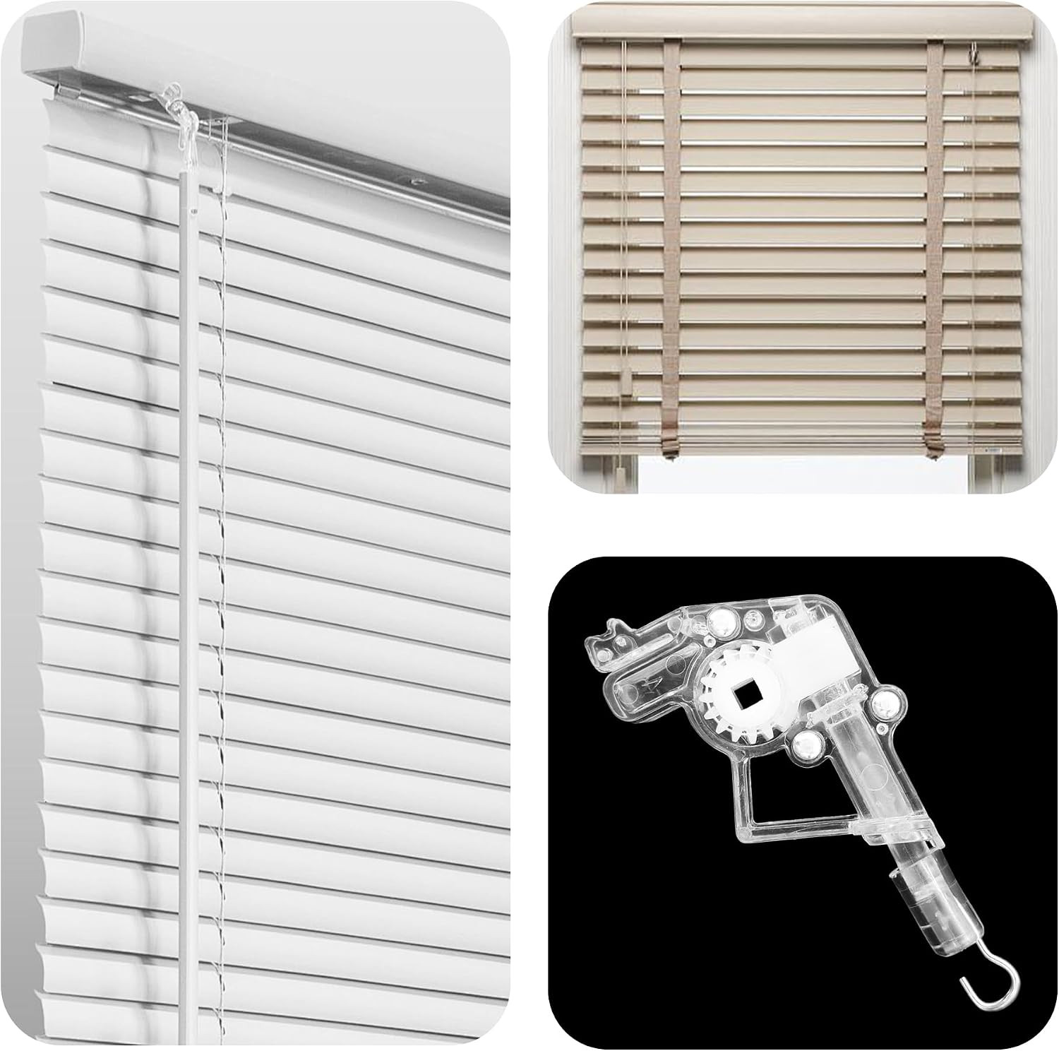 2PCS Wand Tilter for 2 Inch Horizontal Blinds, Low Profile Tilt Mechanism