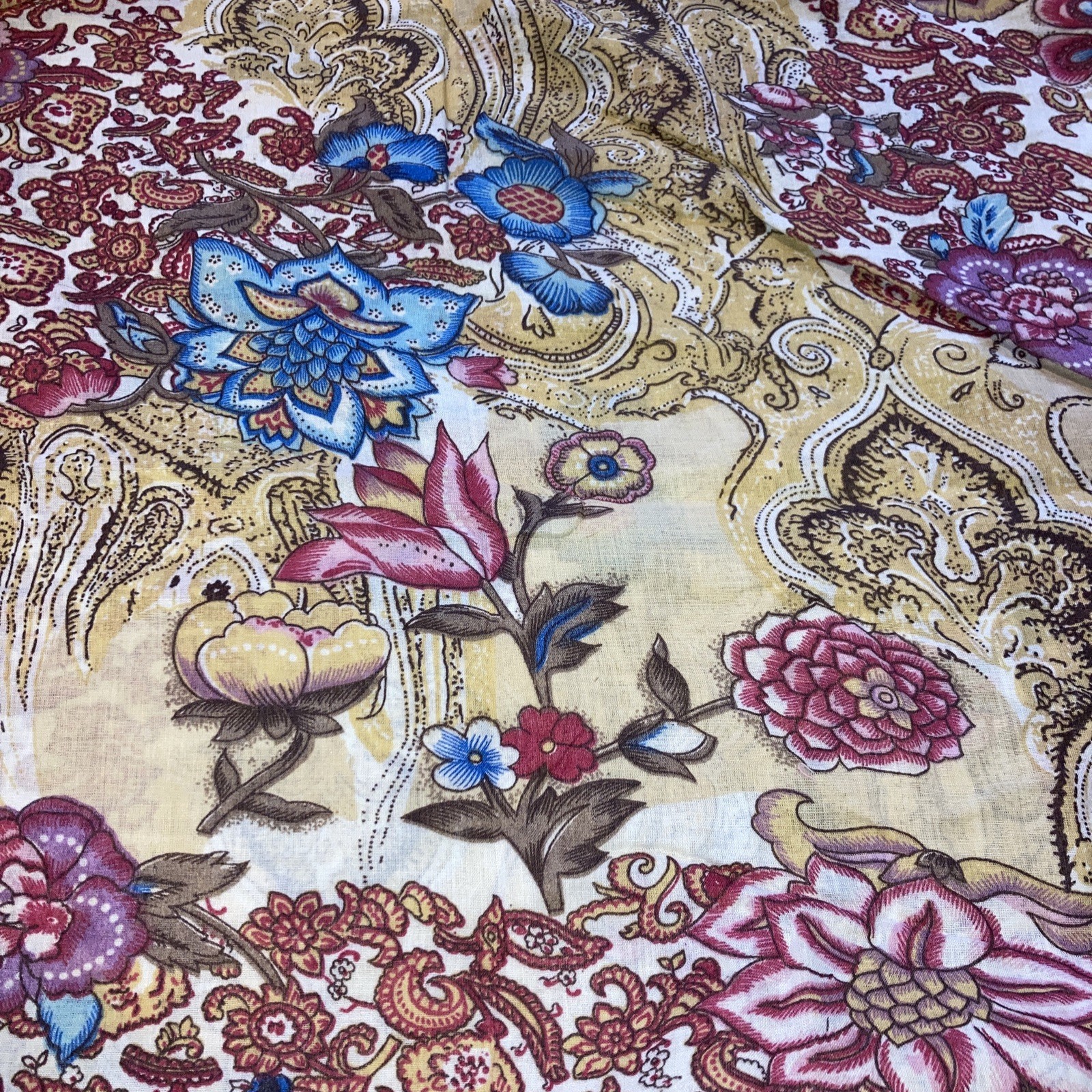 PIER 1 IMPORTS JACOBEAN FLORAL 100% COTTON CURTAIN PANEL 50” x 84″ QTY~ 1