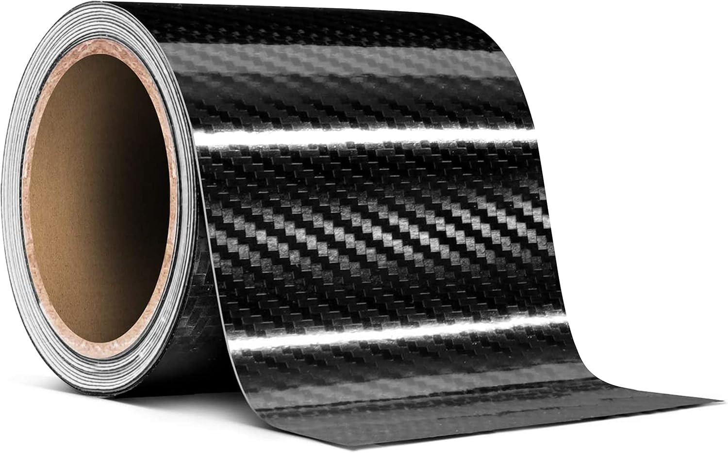 High Gloss Epoxy Black Carbon Fiber Vinyl Detailing Wrap Tape DIY Roll 4X 20Ft
