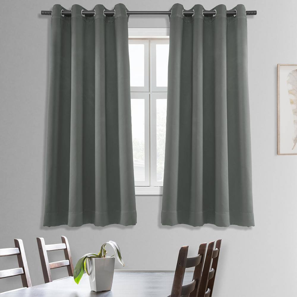 Neutral Grey Rod Pocket Room Darkening Curtain – 50 In. W X 63 In. L (1 Panel)