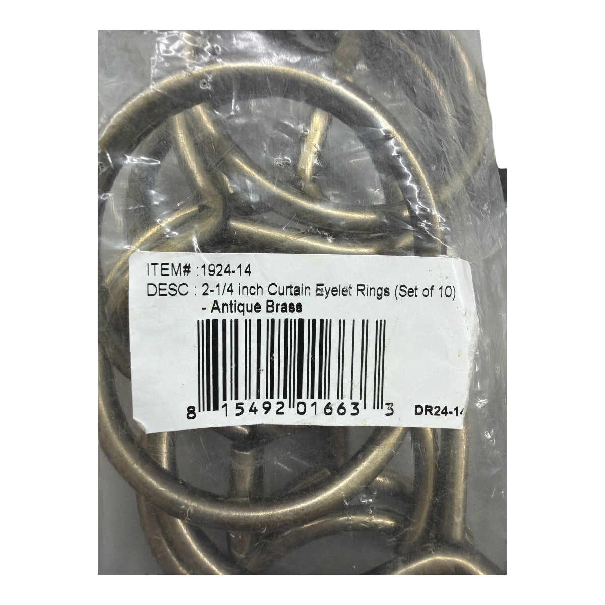 Drapery Rings with eyelet Antique Brass 30 Total 2.25″ Diameter NEW