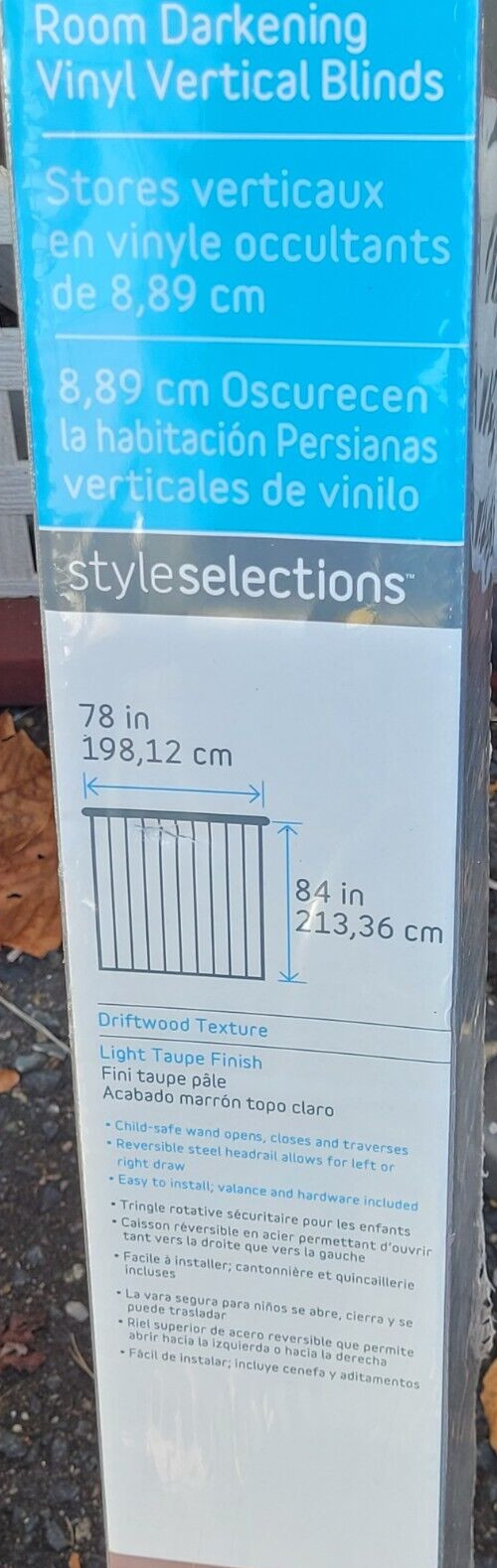 2 panels strips replacement vertical slats for door window Driftwood 84″ x 3.5″